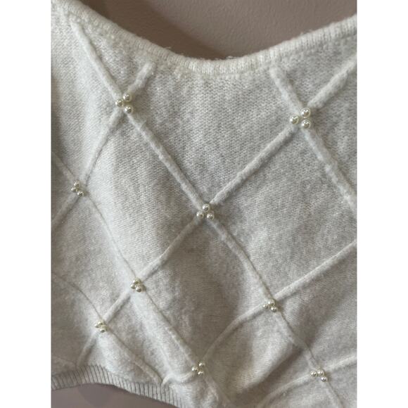 Broadway 38 Wool Blend Embellished Crop Top Size Large - Picture 3 of 6